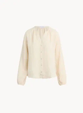 Shirred Neck Blouse - Samba Tan